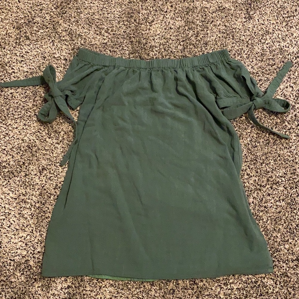 Green off the shoulder top!